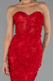 Long Red Mermaid Evening Gown ABU6516