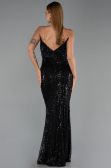 Long Black Beaded Evening Dress ABU6433