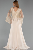 Long Beige Chiffon Oversized Evening Dress ABU6434