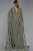 Long Green Chiffon Plus Size Evening Gown ABU6435