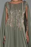 Long Green Chiffon Plus Size Evening Gown ABU6435