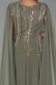 Long Green Chiffon Plus Size Evening Gown ABU6435