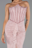 Long Powder Color Dantelle Evening Dress ABU6419