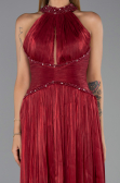 Long Burgundy Chiffon Evening Dress ABU6437