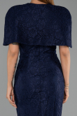 Long Navy Blue Dantelle Evening Dress ABU6438