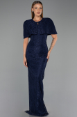 Long Navy Blue Dantelle Evening Dress ABU6438