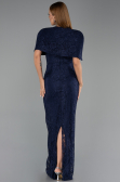 Long Navy Blue Dantelle Evening Dress ABU6438