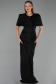 Long Black Dantelle Evening Dress ABU6438
