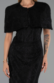 Long Black Dantelle Evening Dress ABU6438