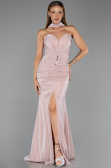 Long Powder Color Beaded Evening Dress ABU6440