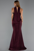 Long Cherry Colored Beaded Evening Dress ABU6440