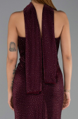 Long Cherry Colored Beaded Evening Dress ABU6440
