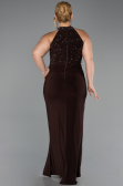 Long Brown Plus Size Evening Dress ABU6415