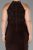 Long Brown Plus Size Evening Dress ABU6415