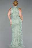 Long Mint Beaded Plus Size Evening Gown ABU5063