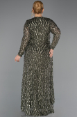 Long Olive Drab Scaly Plus Size Evening Gown ABU6488