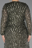 Long Olive Drab Scaly Plus Size Evening Gown ABU6488