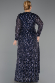 Long Navy Blue Scaly Plus Size Evening Gown ABU6488