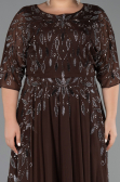 Long Brown Plus Size Evening Gown ABU6489