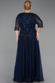 Long Navy Blue Plus Size Evening Gown ABU6489