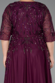 Long Plum Plus Size Evening Gown ABU6489
