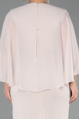 Long Beige Chiffon Plus Size Evening Dress ABU6490