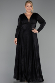 Long Black Plus Size Evening Dress ABU6492