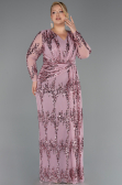 Long Powder Color Scaly Plus Size Evening Gown ABU6493
