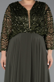 Long Olive Drab Chiffon Formal Plus Size Dress ABU6495