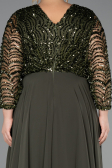 Long Olive Drab Chiffon Formal Plus Size Dress ABU6495