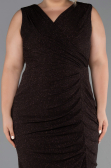 Midi Brown Formal Plus Size Dress ABK1492