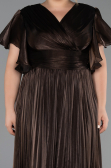 Long Brown Chiffon Formal Plus Size Dress ABU6423