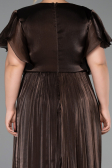 Long Brown Chiffon Formal Plus Size Dress ABU6423