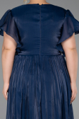Long Navy Blue Chiffon Formal Plus Size Dress ABU6423
