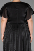 Long Black Chiffon Formal Plus Size Dress ABU6423