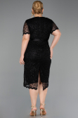 Midi Black Dantelle Plus Size Cocktail Dress ABK2673