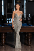 Long Mint Beaded Evening Dress ABU6433