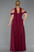 Long Plum Chiffon Plus Size Evening Dress ABU5551