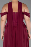 Long Plum Chiffon Plus Size Evening Dress ABU5551
