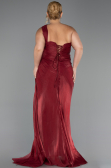 Long Burgundy Chiffon Plus Size Evening Gown ABU6513