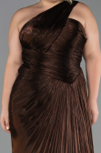 Long Brown Chiffon Plus Size Evening Gown ABU6513