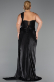 Long Black Chiffon Plus Size Evening Gown ABU6513