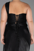 Long Black Chiffon Plus Size Evening Gown ABU6513