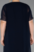 Midi Navy Blue Plus Size Evening Gown ABK2596