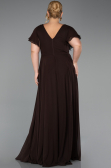 Long Brown Chiffon Formal Plus Size Dress ABU1562