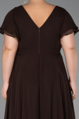 Long Brown Chiffon Formal Plus Size Dress ABU1562
