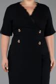 Midi Black Plus Size Cocktail Dress ABK2678