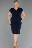 Midi Navy Blue Plus Size Cocktail Dress ABK2669