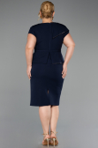 Midi Navy Blue Plus Size Cocktail Dress ABK2669