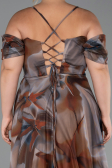 Long Brown Plus Size Evening Gown ABU6409